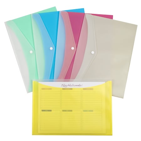 C-Line Products Snap 'N Go Reusable Envelope, Assorted Colors Color May Vary Set of 24 Envelopes, 24PK 99366-DS